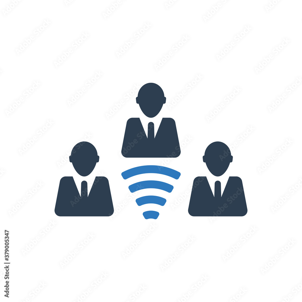 business network team icon wifi symbol business network team icon wifi symbol