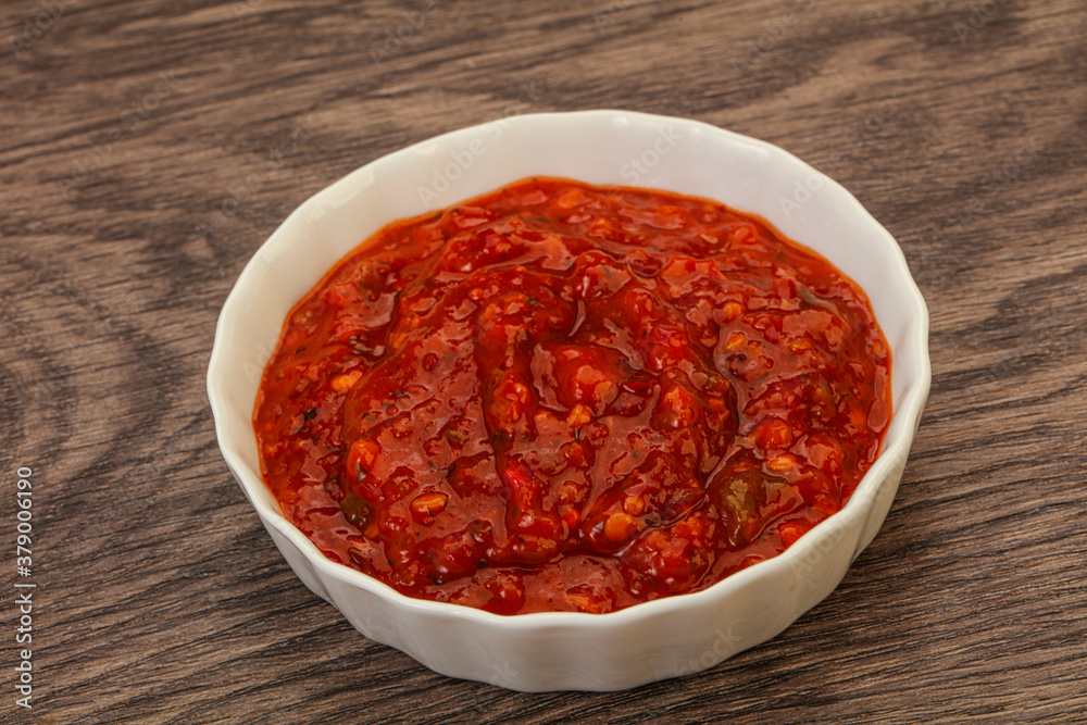 Tomato spicy sauce in the bowl Tomato spicy sauce in the bowl