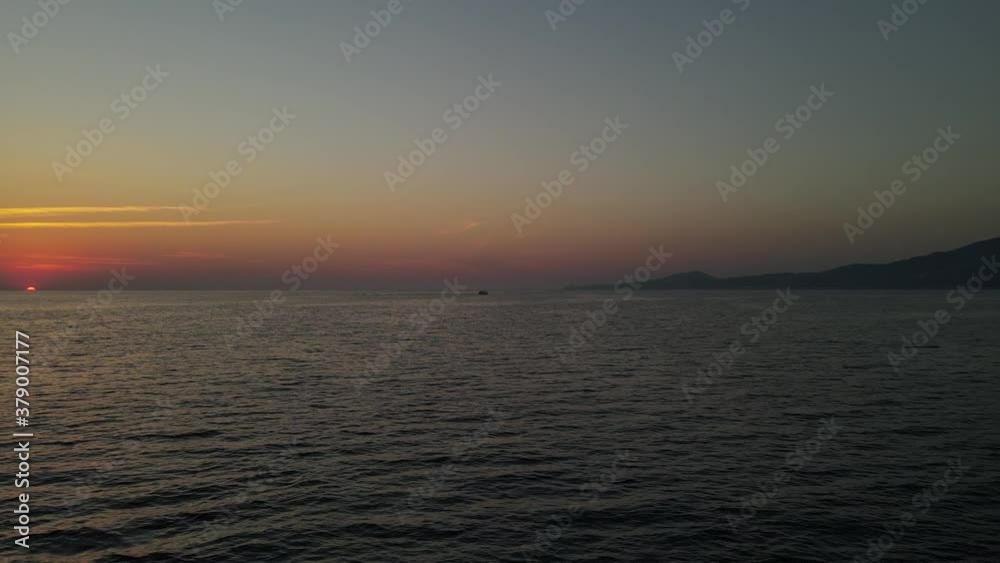 black sea. beautiful red sunset in the open sea of Sochi black sea. beautiful red sunset in the open sea of Sochi