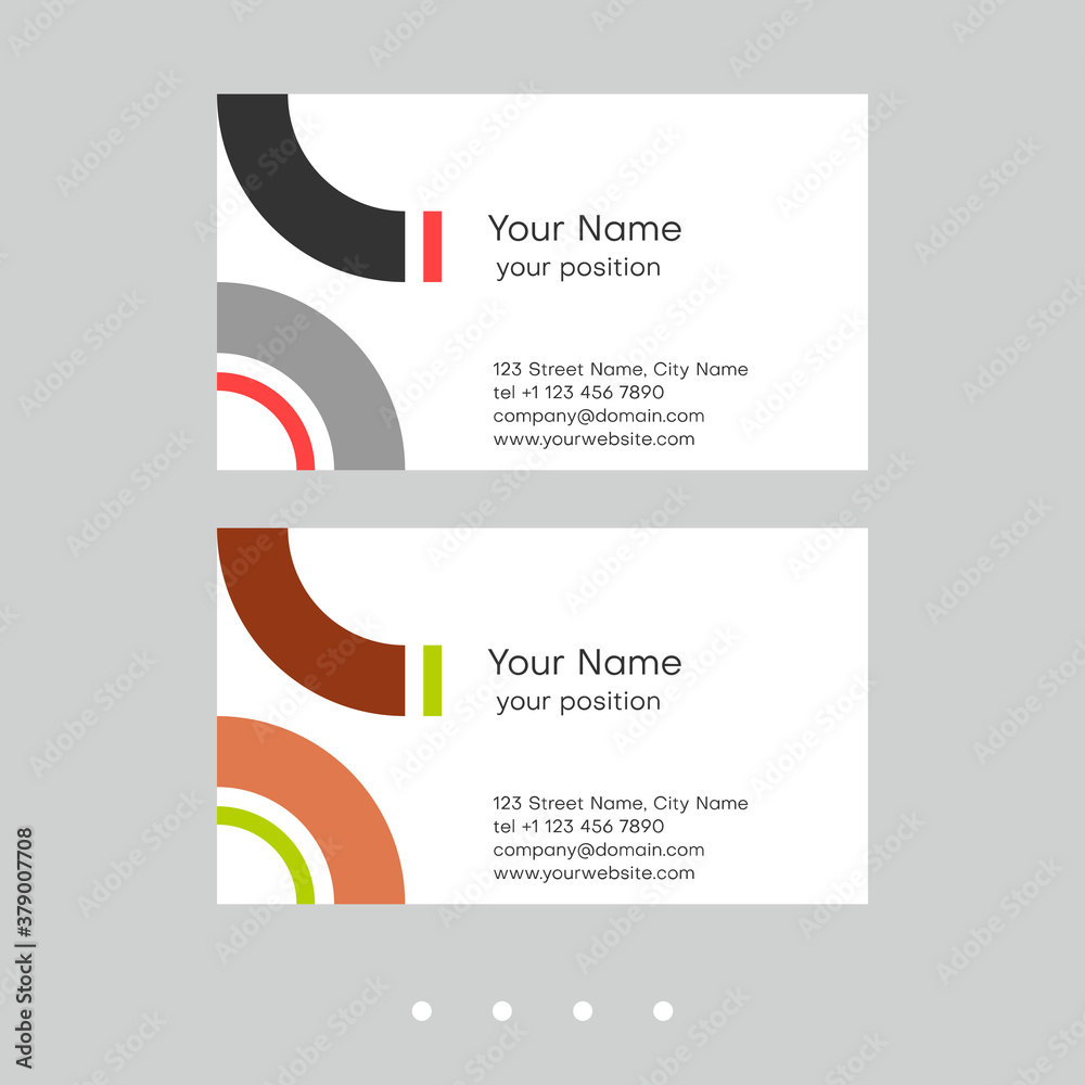 Fototapeta premium Business card template. Abstract design in two color schemes.