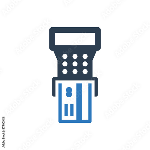 ATM machine and credit card icon  
