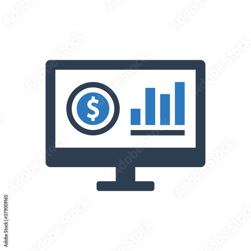 business report monitoring icon - business graph icon