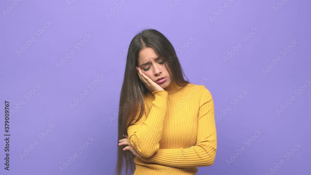 Young cute woman who is bored, fatigued and need a relax day Young cute woman who is bored, fatigued and need a relax day