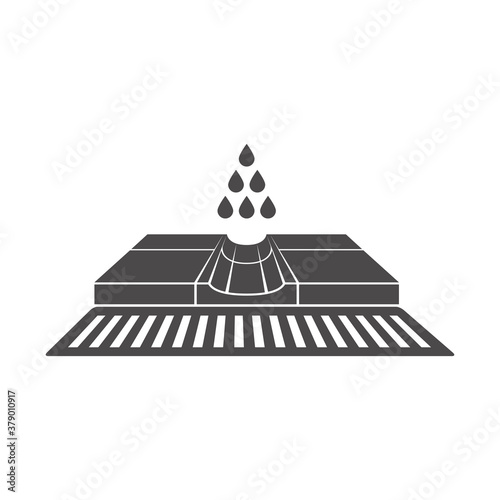 Drain system icon in flat style.Vector illustration.