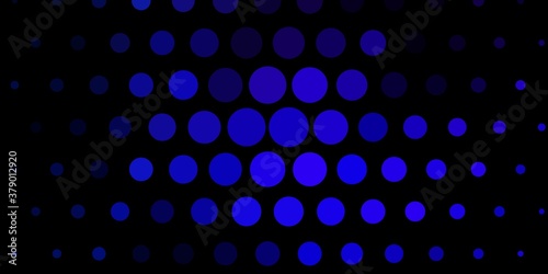 Dark BLUE vector texture with disks. Colorful illustration with gradient dots in nature style. Pattern for booklets, leaflets.