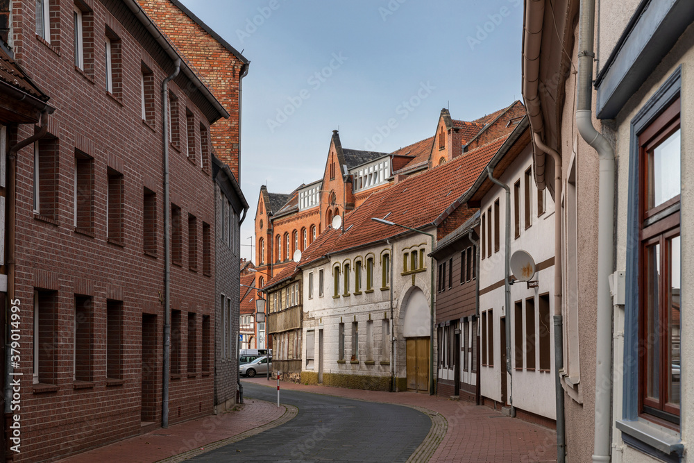 Historical buildings in Helmstedt old town in Germany