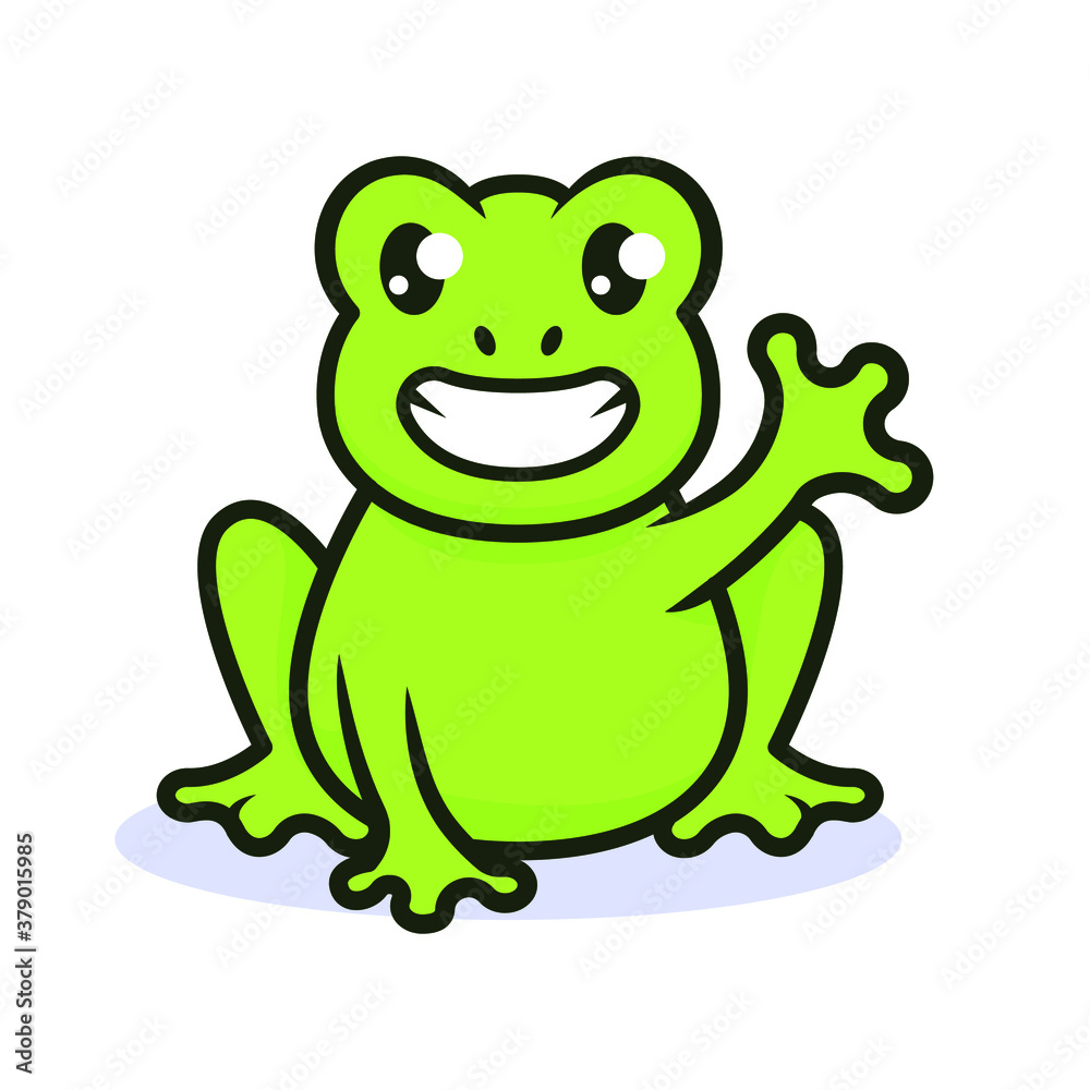 Cute frog kawaii mascot logo design illustration Cute frog kawaii mascot logo design illustration