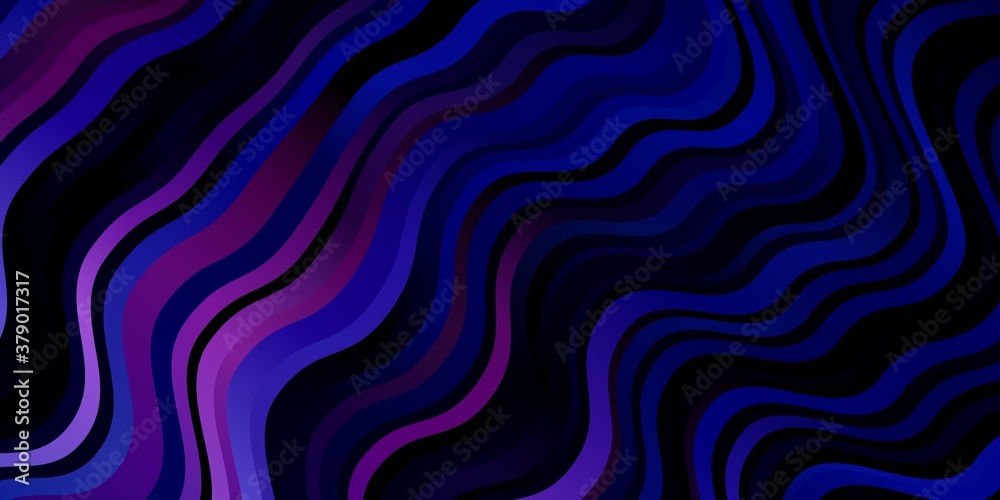 Dark Pink, Blue vector texture with curves. Brand new colorful illustration with bent lines. Pattern for ads, commercials.