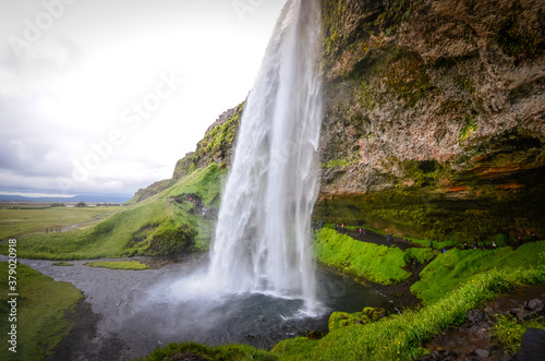 Fototapeta Naklejka Na Ścianę i Meble -  The photo shows beautiful Seljalandfoss waterfall in Iceland.