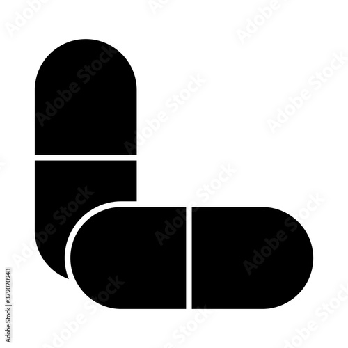 medical capsules icon, silhouette style
