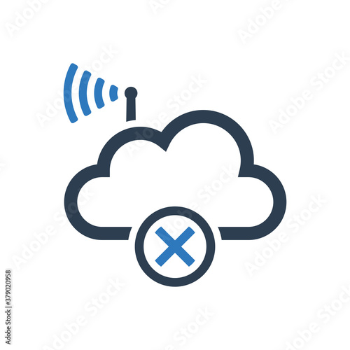 Cloud internet error network signals icon