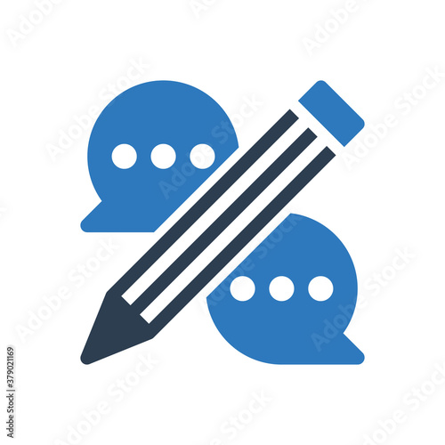 writing message icon, chat pencil text icon