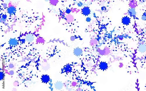 Light Pink, Blue vector abstract pattern with flowers