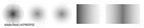 Set of black halftone dots backgrounds. Popart background with black dots – stock vector