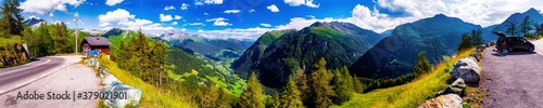 Großglockner-Hochalpenstraße mit Blick nach Süden ins Mölltal, Kärnten, Alpen, Österreich