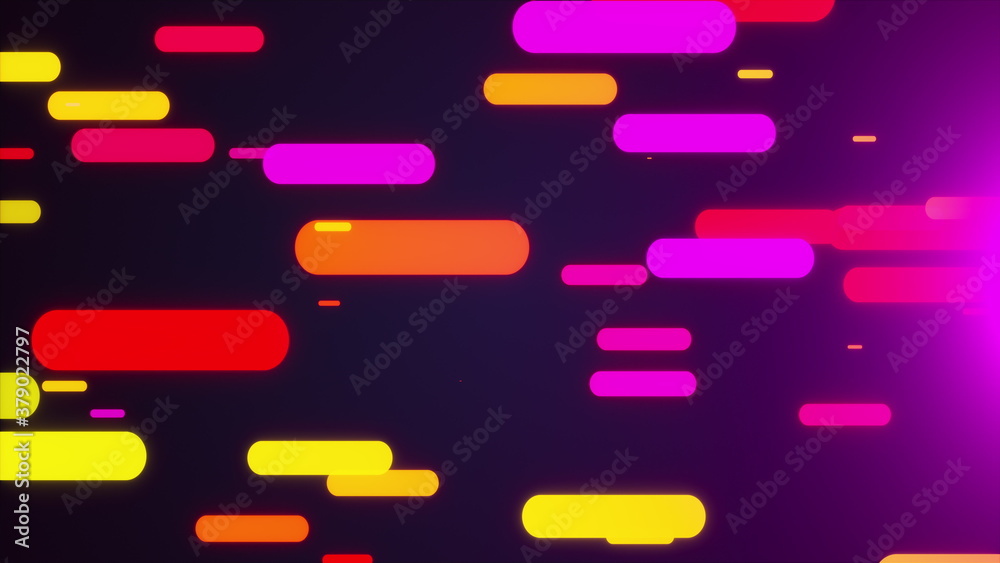 Stream of glowing horizontal lines in the dark space, 3d rendering computer backdrop Stream of glowing horizontal lines in the dark space, 3d rendering computer backdrop