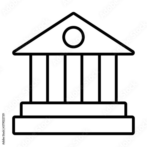 law building icon, line style