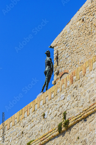 Fragments of old Grimaldi Castle (Chateau Grimaldi, from 1608) in Antibes. Antibes is a resort town in southeastern France, Cote d'Azur. photo