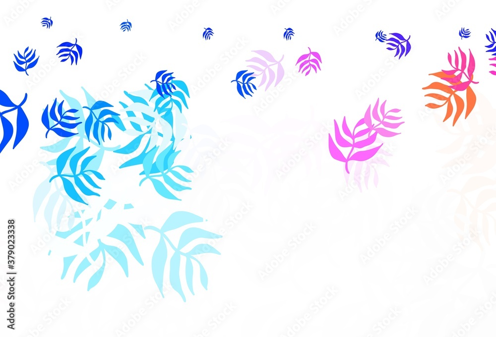 Light Blue, Red vector elegant template with leaves. Light Blue, Red vector elegant template with leaves.