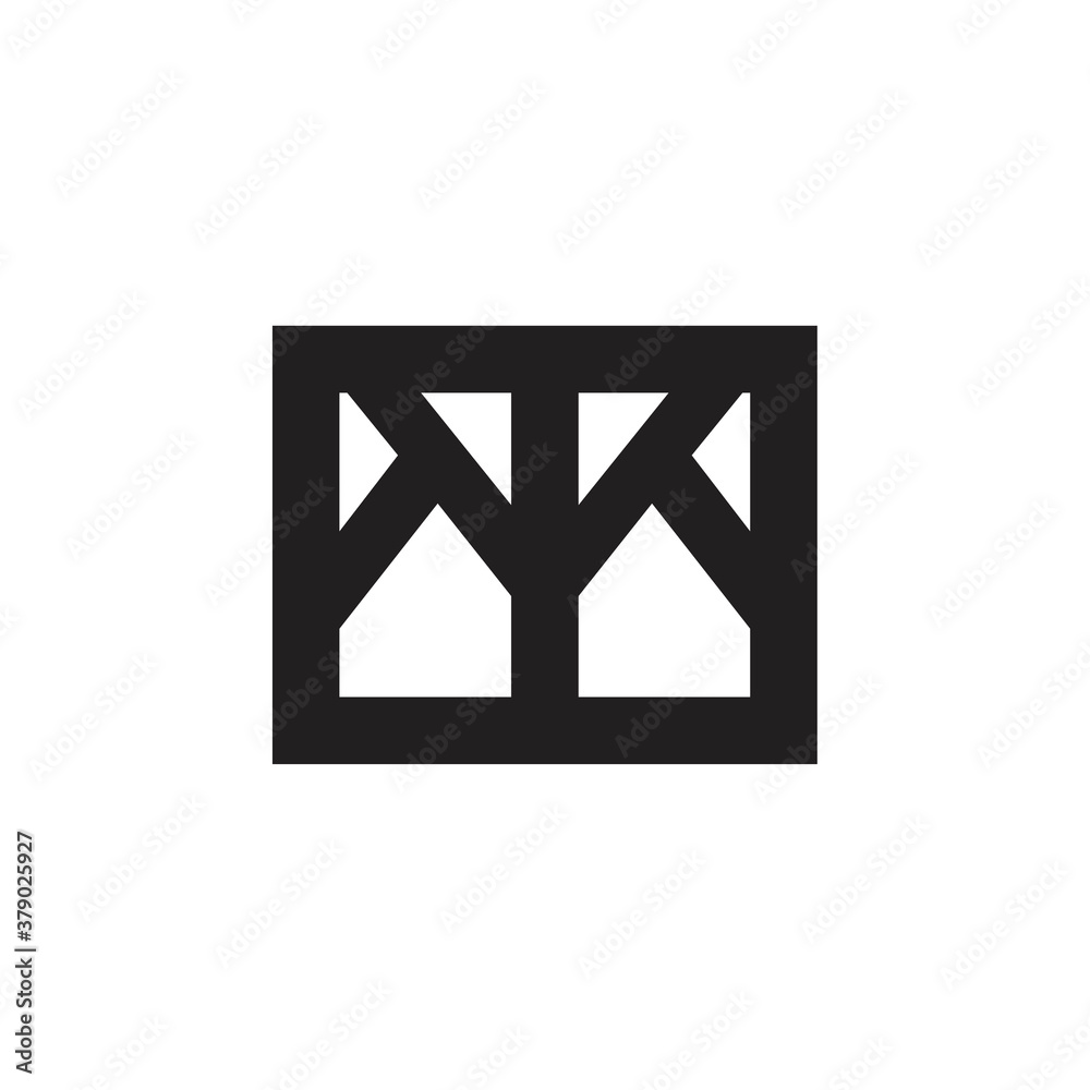 Square with MYT letter inside logo design vector Square with MYT letter inside logo design vector