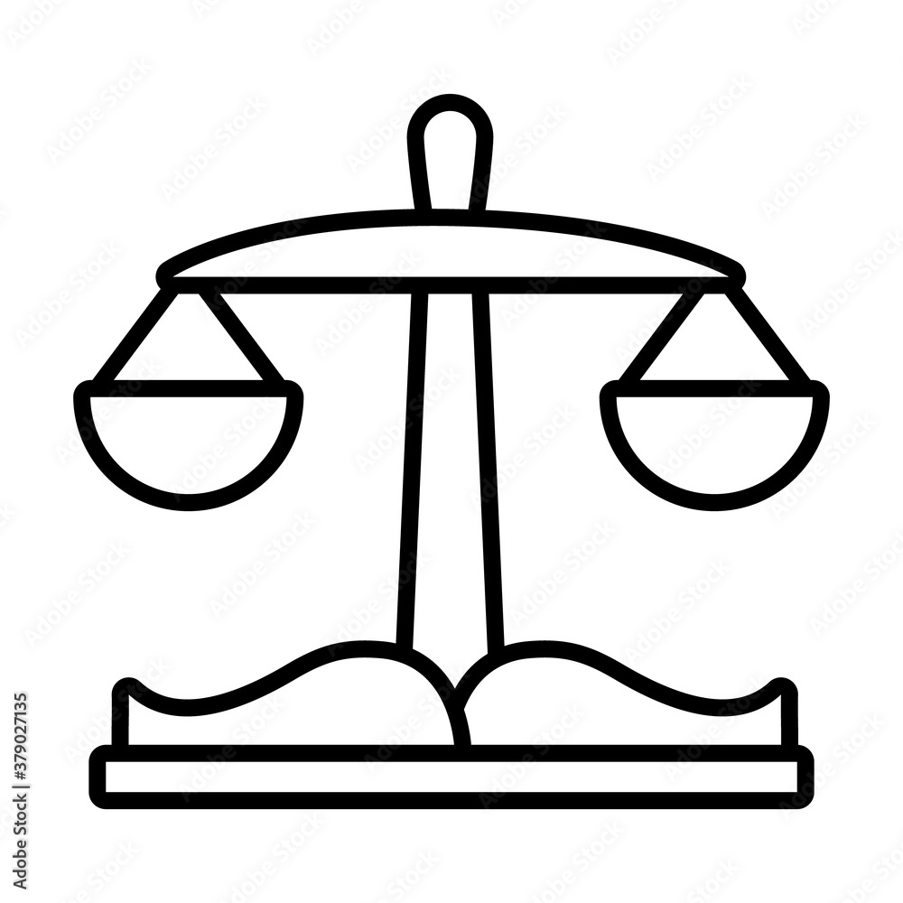 law book and scale icon, line style law book and scale icon, line style