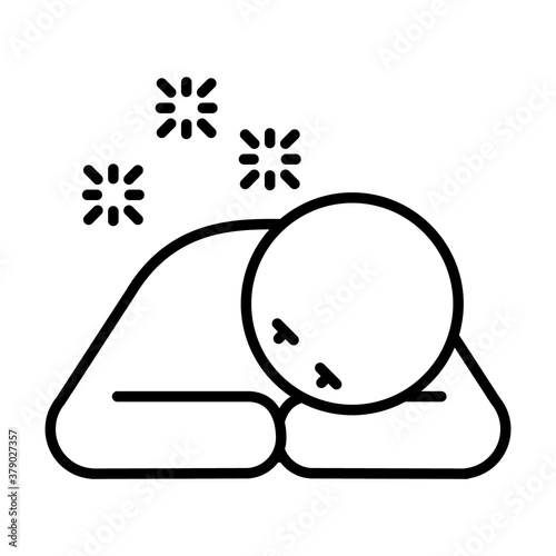 insomnia design, pictogram man resting on his arms, line style