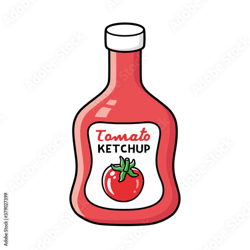 Tomato ketchup bottle isolated