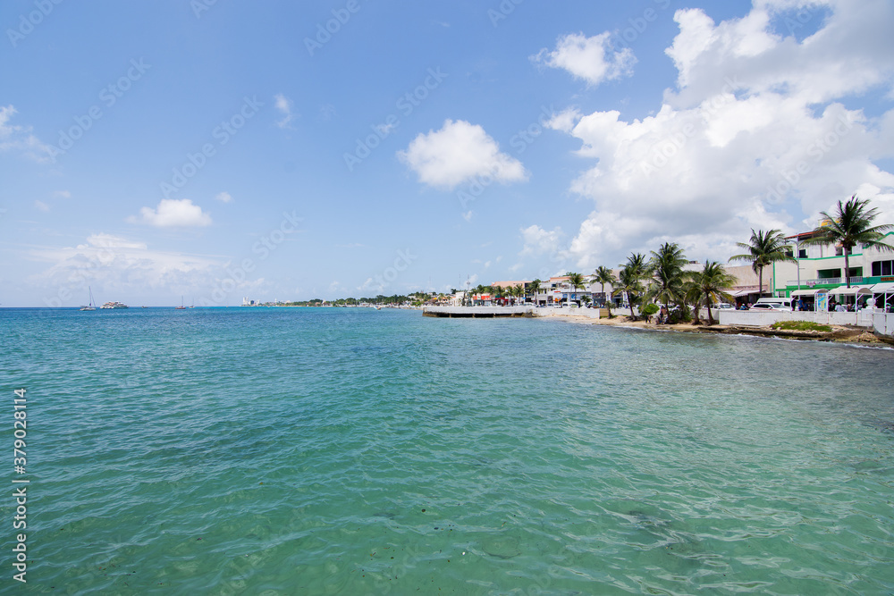 Cozumel island coast landscape, Mexico