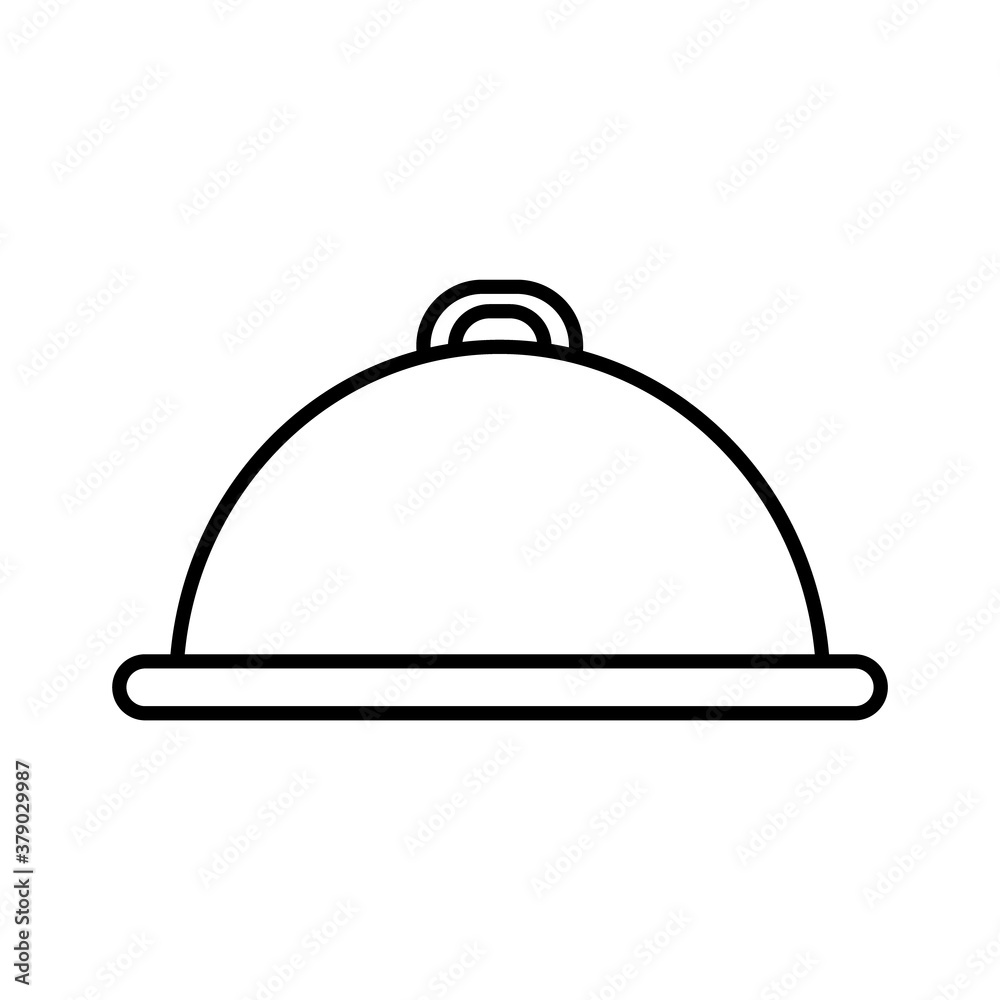 restaurant platter icon, line style restaurant platter icon, line style