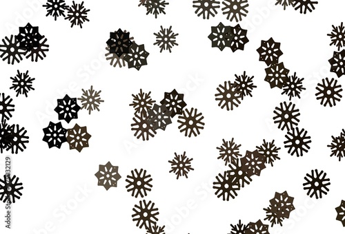 Light Black vector texture with colored snowflakes.