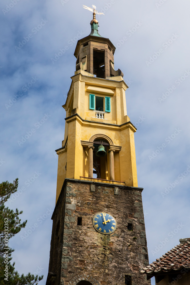 Bell Tower in Portmeirion in North Wales, UK