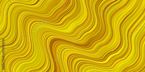 Dark Yellow vector background with bent lines. Colorful geometric sample with gradient curves. Design for your business promotion.
