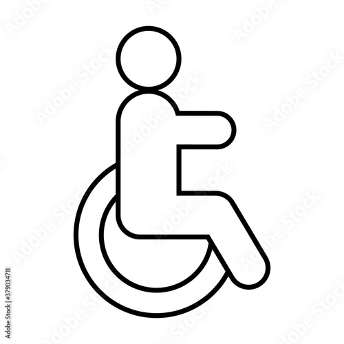 wheelchair symbol icon, line style