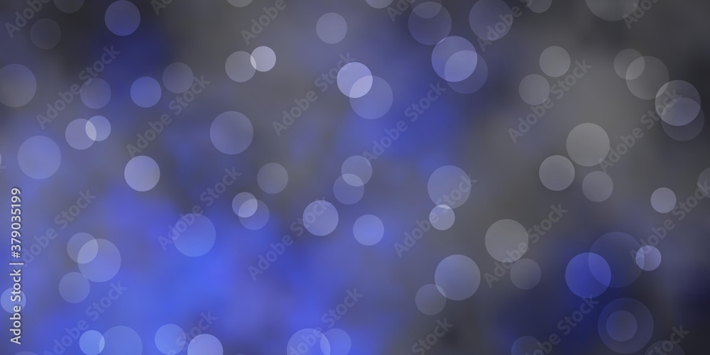 Dark BLUE vector texture with circles. Modern abstract illustration with colorful circle shapes. Pattern for wallpapers, curtains.
