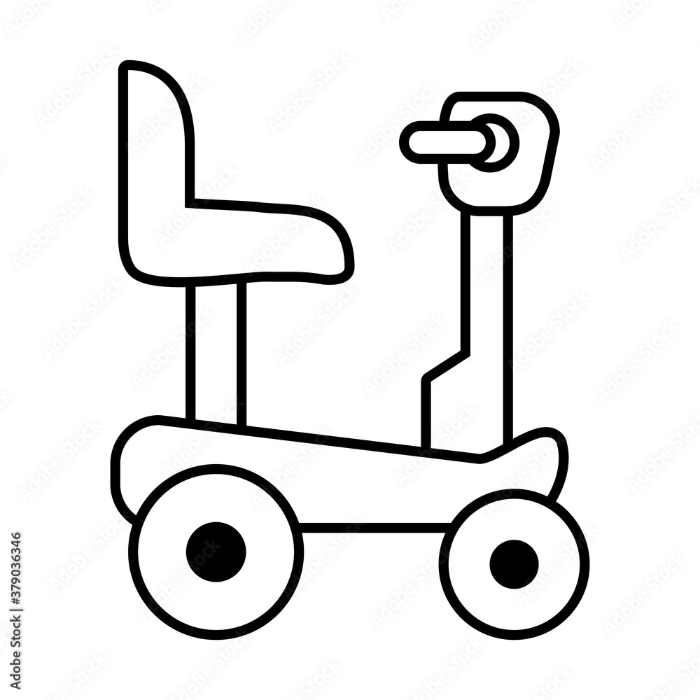 icon of Wheelchair for disabled person, line style icon of Wheelchair for disabled person, line style