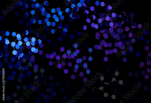 Dark Pink, Blue vector pattern with artificial intelligence network.