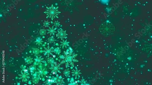  クリスマスツリーのキラキラ輝くループ素材