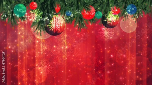 クリスマスイメージのキラキラ輝くループ素材