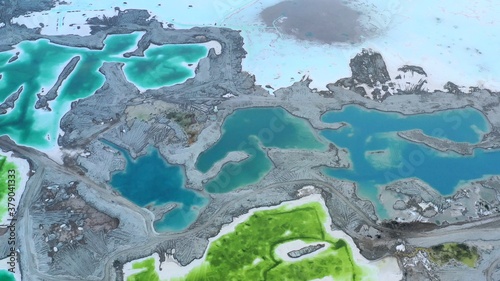 aerial view of green lake