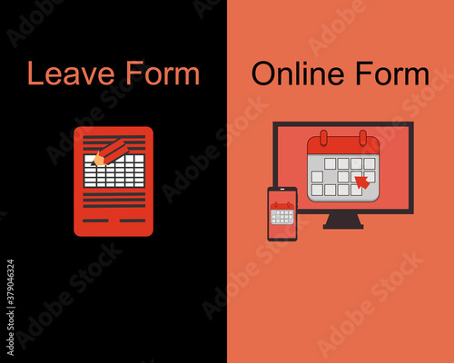 leave form and online leave form vector