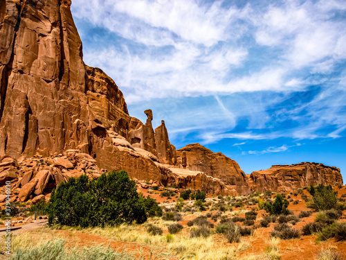 Famous rock formations of the Arches National Park, UT, USA