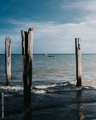 wooden pier on the beach