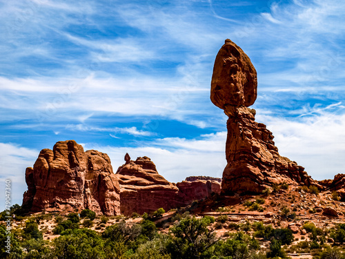 Several large balancing rocks of various sizes, Arches National Park, UT, USA
