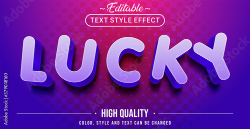 Editable text style effect - Lucky theme style.