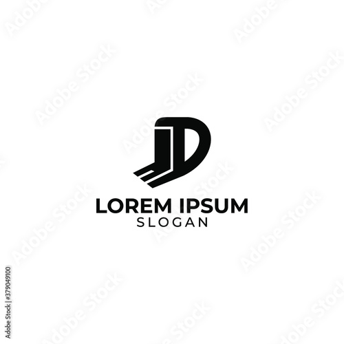 letter D excavator logo design, monochrome logo