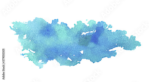 Abstract Blue and green watercolor background, hand drawn painting on paper.