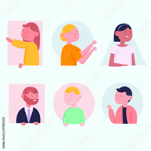 peeping people illustration collection flat design