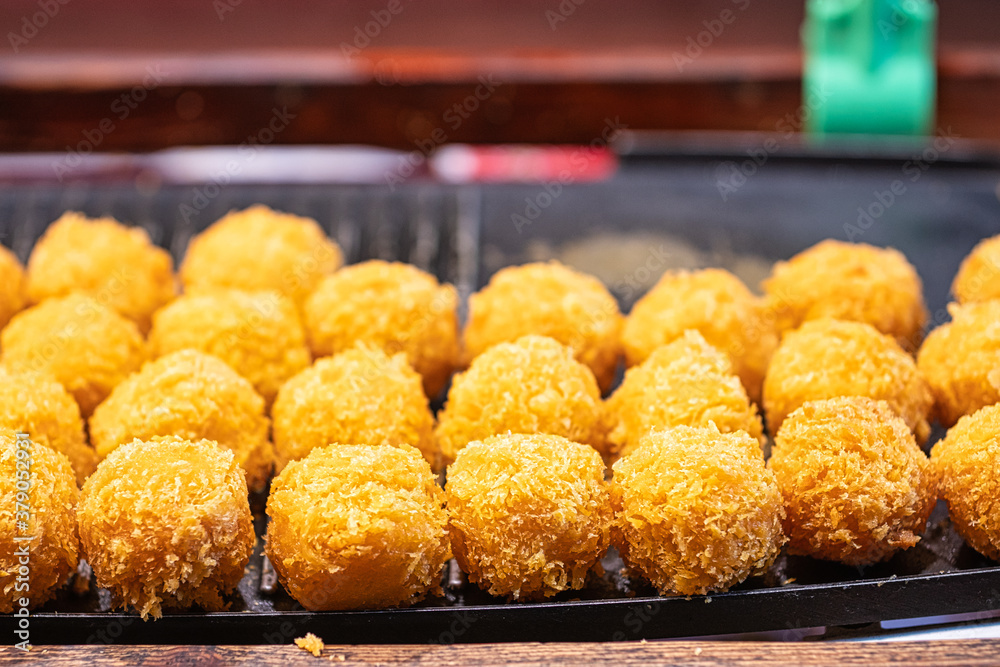 Deep-fried cheese balls,  appetizer. Food concept.