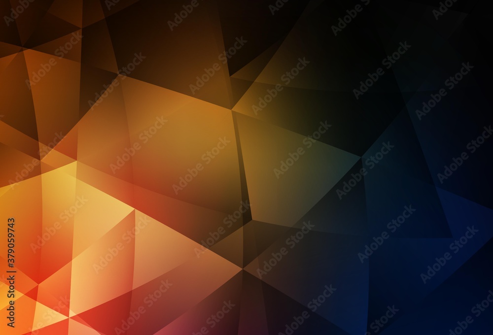 Fototapeta premium Dark Orange vector polygon abstract backdrop.