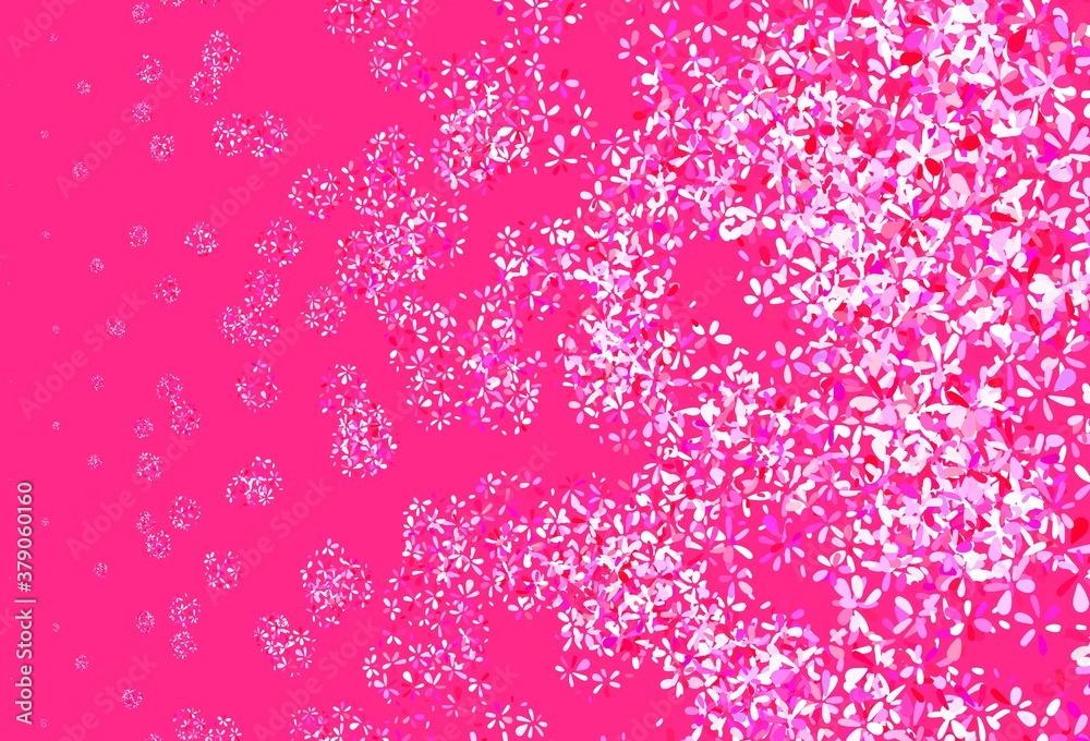 Light Purple, Pink vector doodle pattern with leaves. Light Purple, Pink vector doodle pattern with leaves.